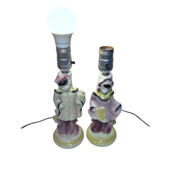 Mid Century Shawnee Chinoiserie Figural Boy & Girl Lamps - Set of 2 Vintage - Picture 5 of 8